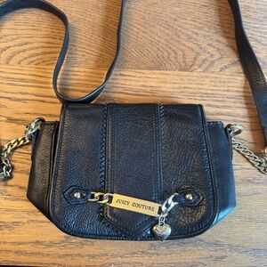 Juicy Couture Black Leather Crossbody Vintage Y2K Style NWT